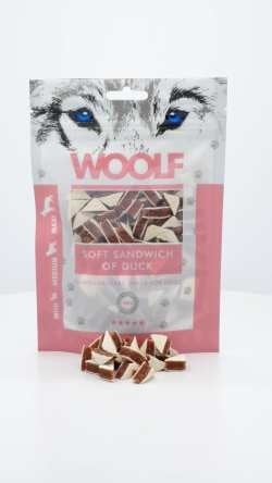 وولف مكافآت بط طرية ساندويتش للكلاب 100جم Woolf Duck Sandwich Treats for Dogs 100gm W15 - Image 1