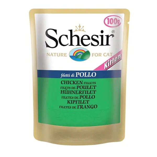 Schesir Wet Kitten Food Chicken Strips 100 g - Image 1