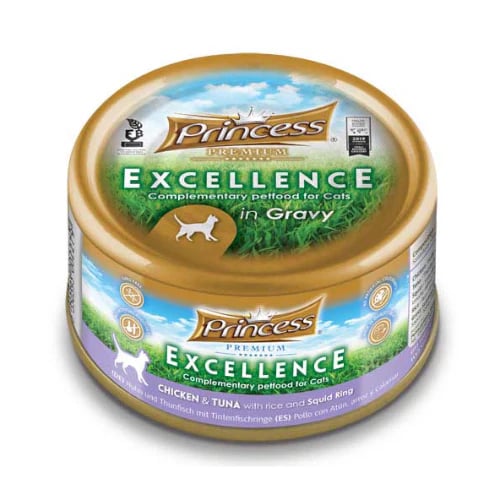 برينسيس طعام رطب للقطط بالدجاج و التونة و المحار مع الأرز 70 غرام - Image 1