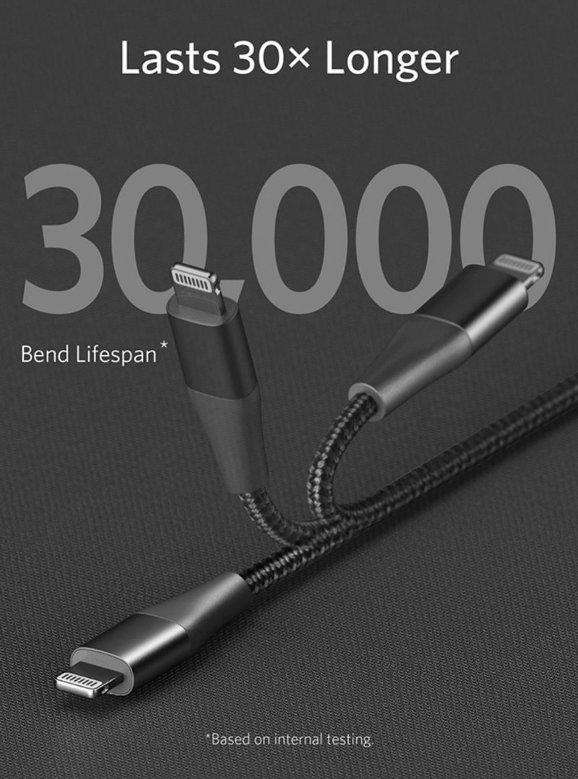 كابل شحن - قماش -  تايب سي - أنكر - بطول 0.90M - Image 4