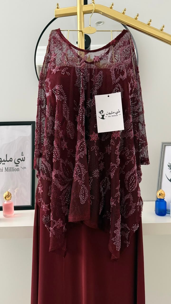 فستان سهرةجواهر العنابي - صورة 2