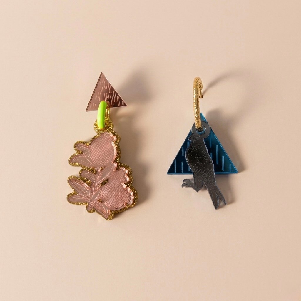 POMEGRANATE SMALL & FALCON EARRINGS 03 - Image 10