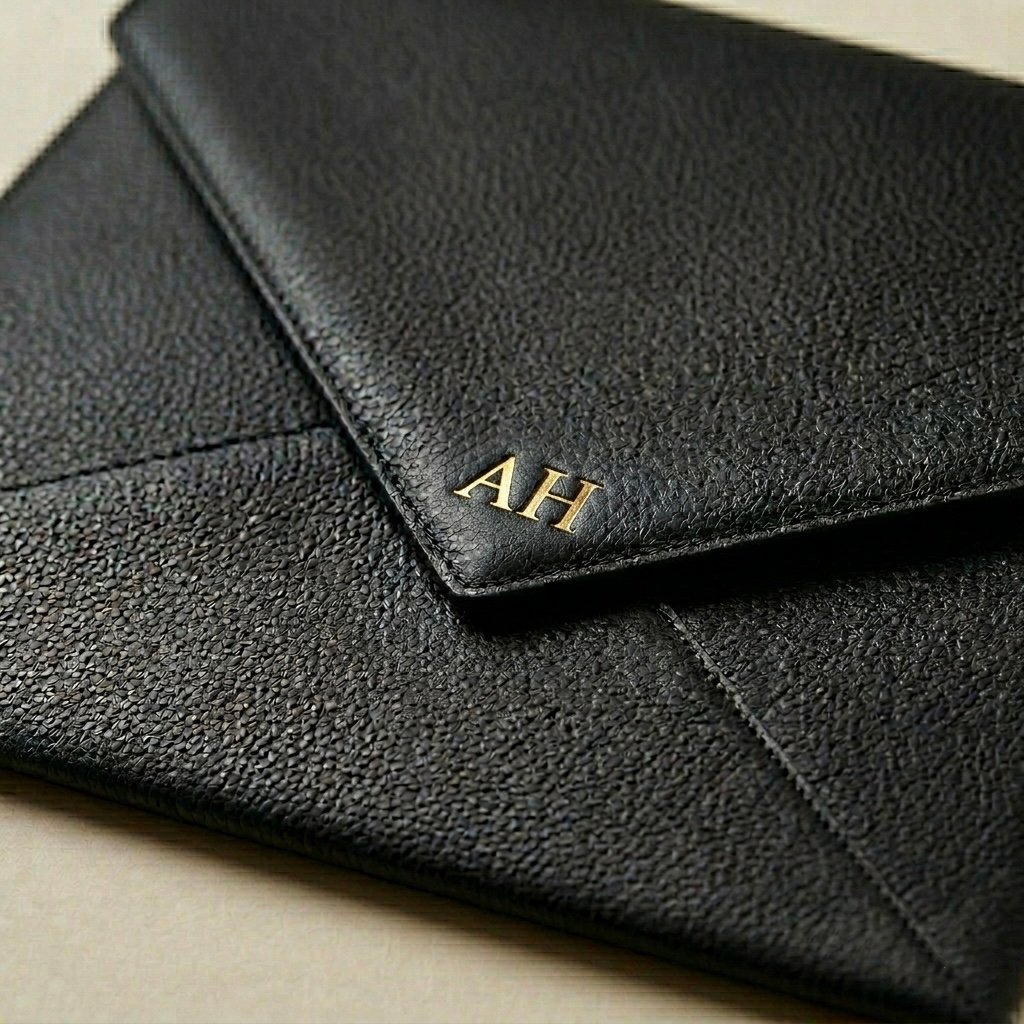 DOCUMENT & LAPTOP HOLDER - pebbled leather - Image 9