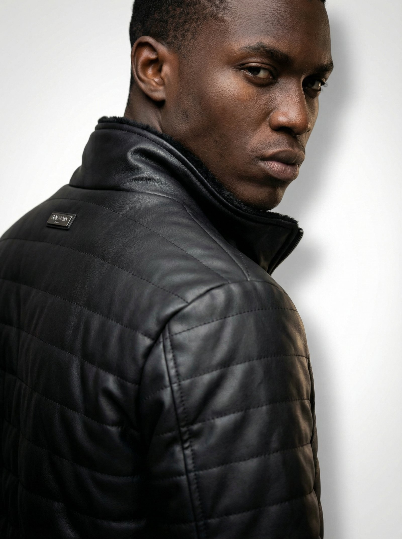 Jacket Leather Balmain Circle badge - Image 5