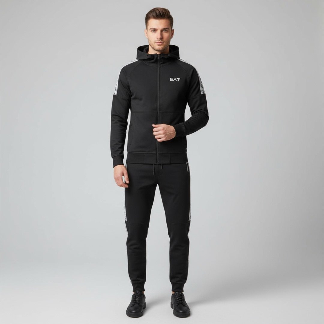 Tracksuit Ea7 sheret abyad Hoodie - Image 1