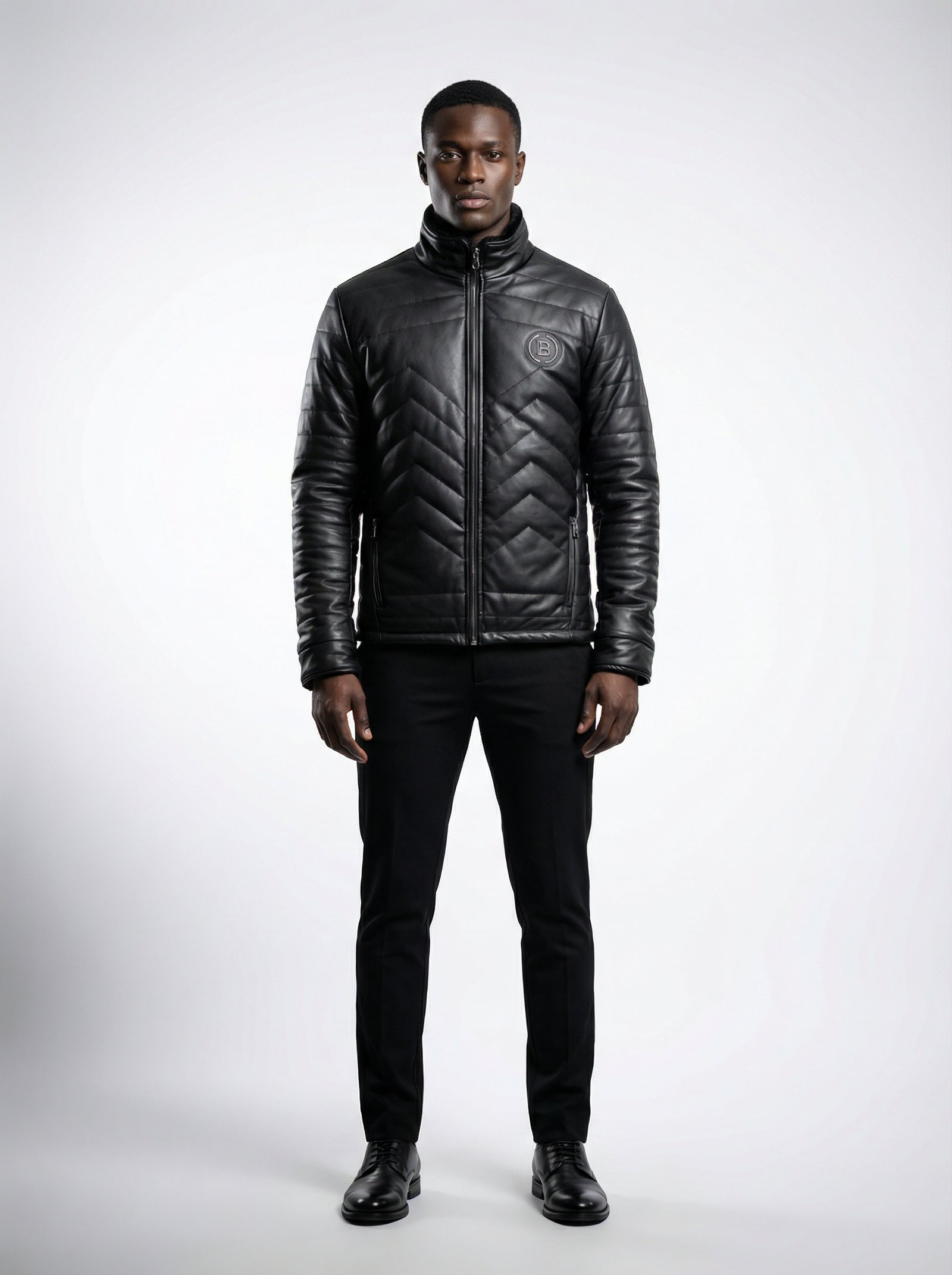 جاكيت جلد Balmain Circle badge - صورة 1