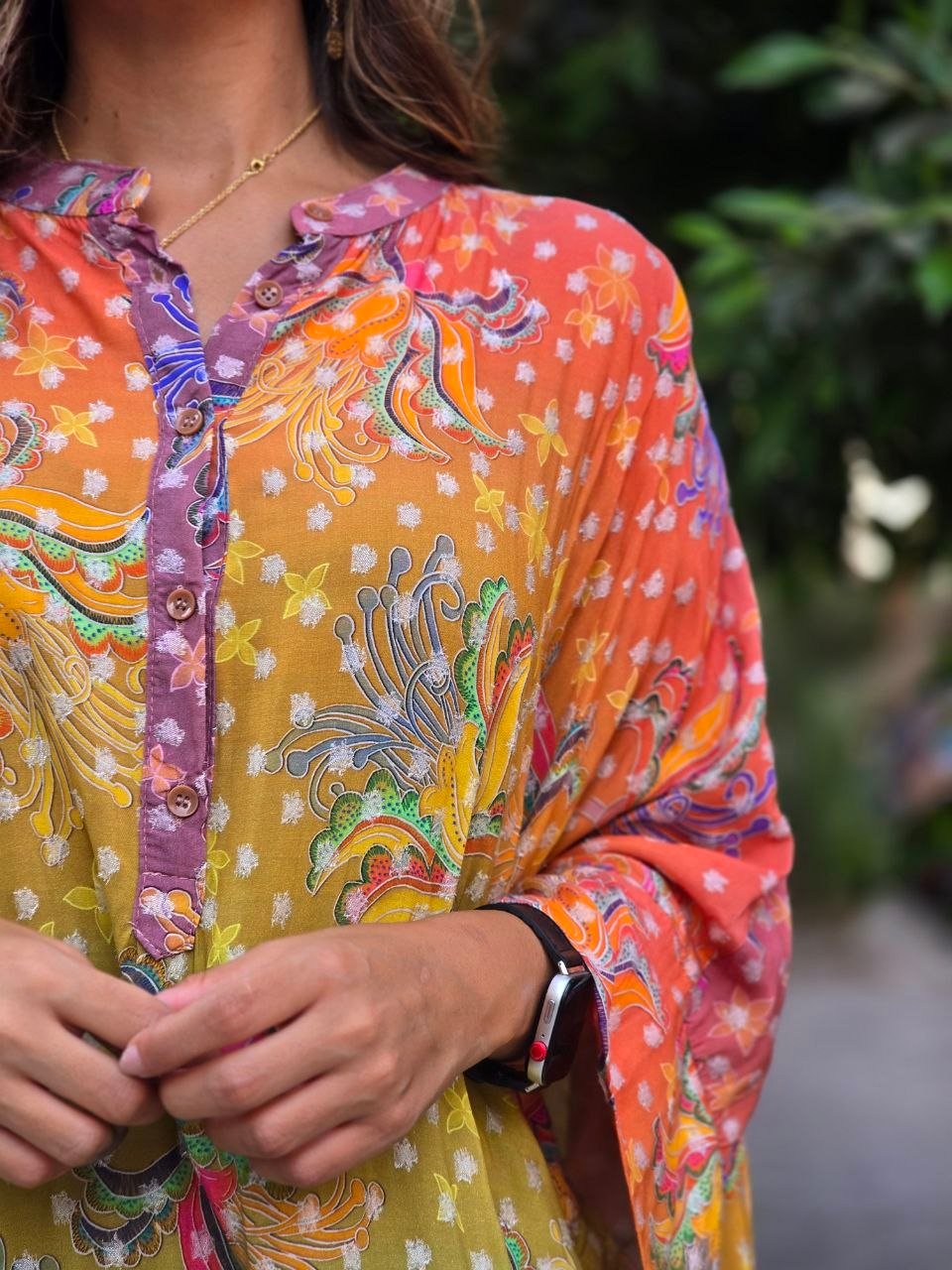 Lime multicolour tunic dress - Image 1