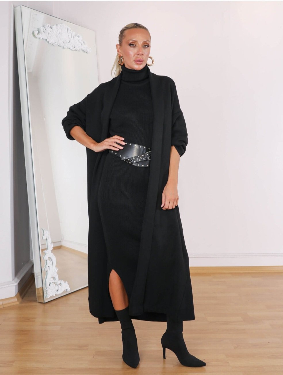 Black Triko Set ( Dress and Cardigan) - Image 5