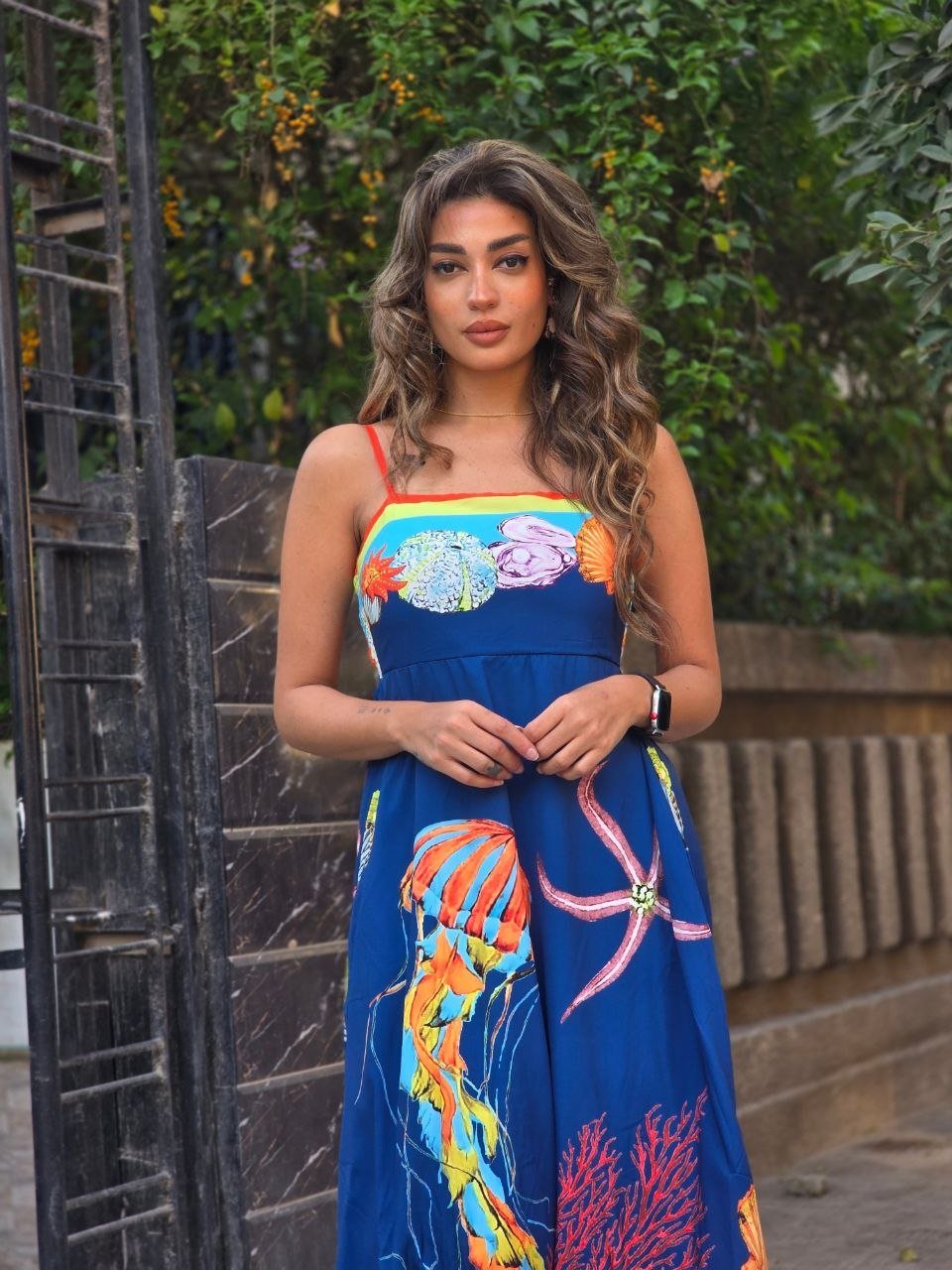 Navy blue Alemais sea creatures dress  - Image 3