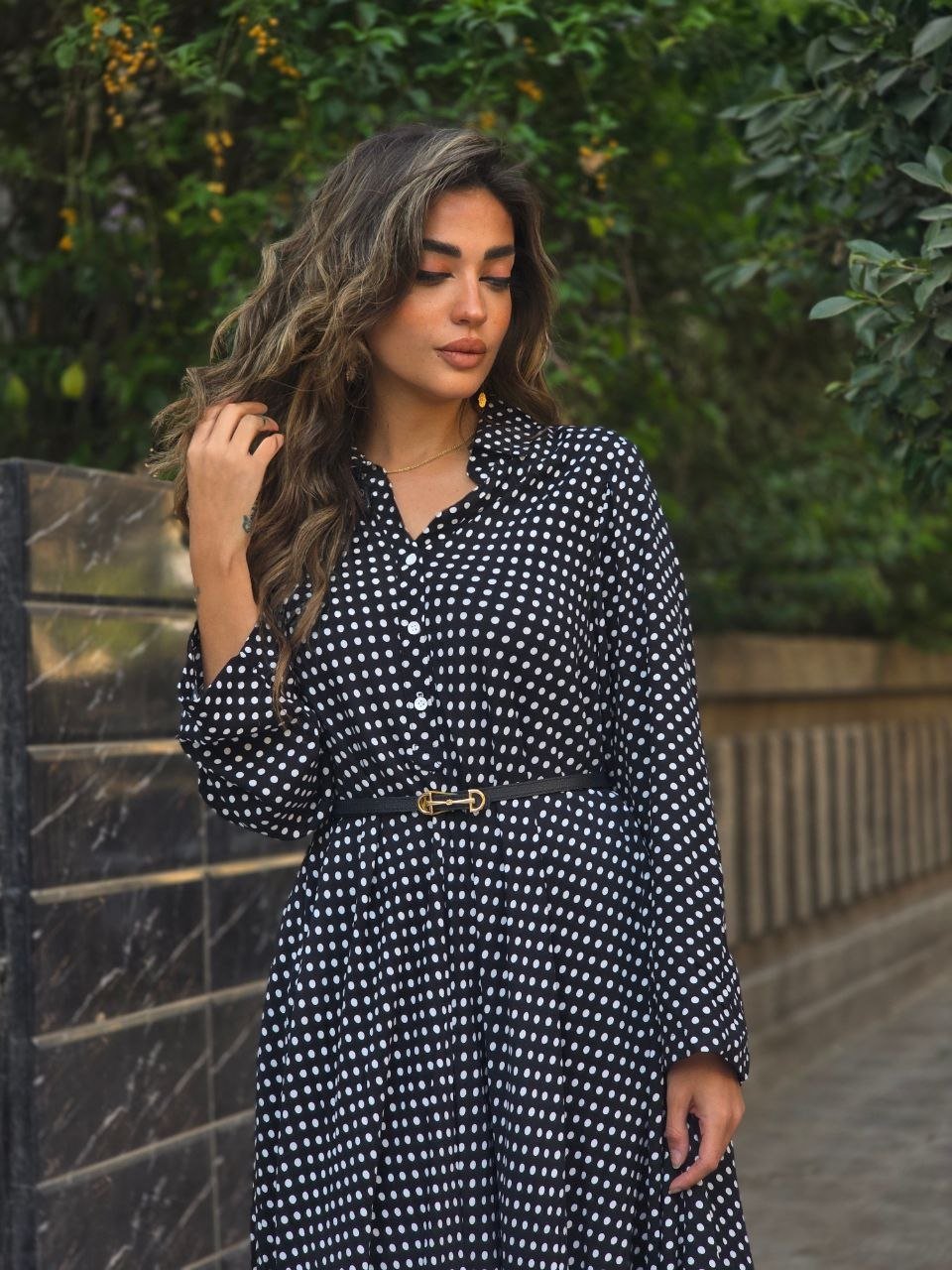 Black maxi polka dress  - Image 3