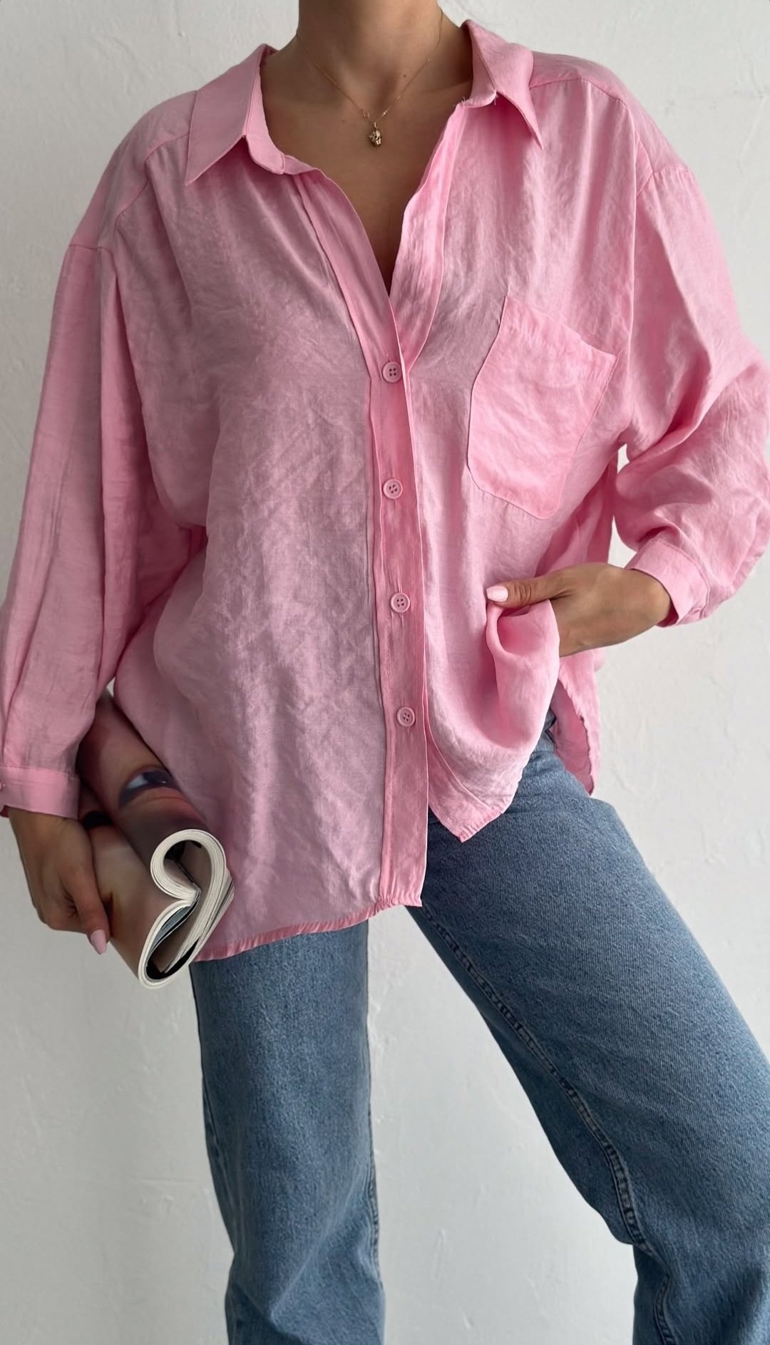 Candy pink linen shirt 🍬  - Image 1
