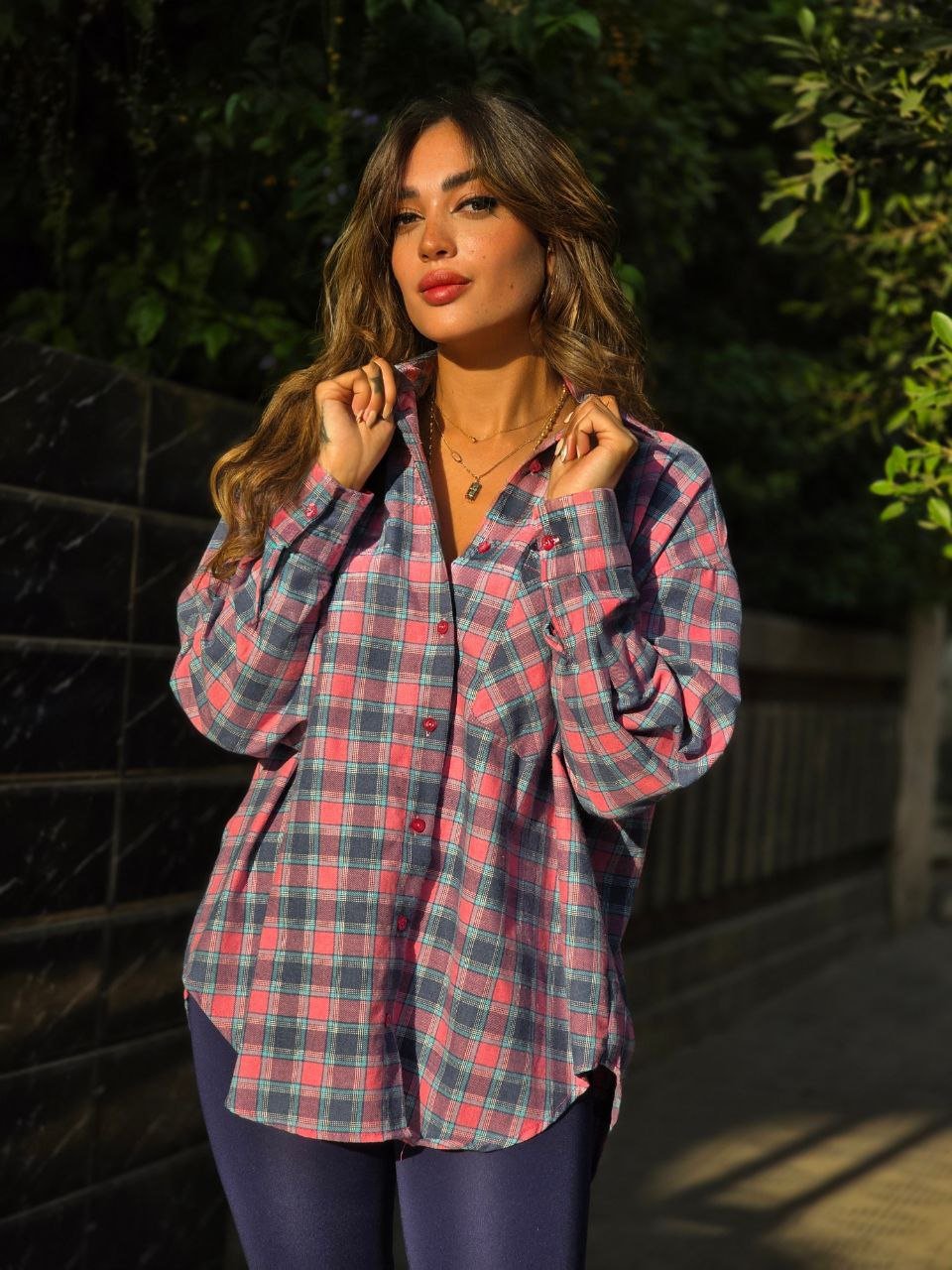 Pink Plaid Flannel Chemise  - Image 2