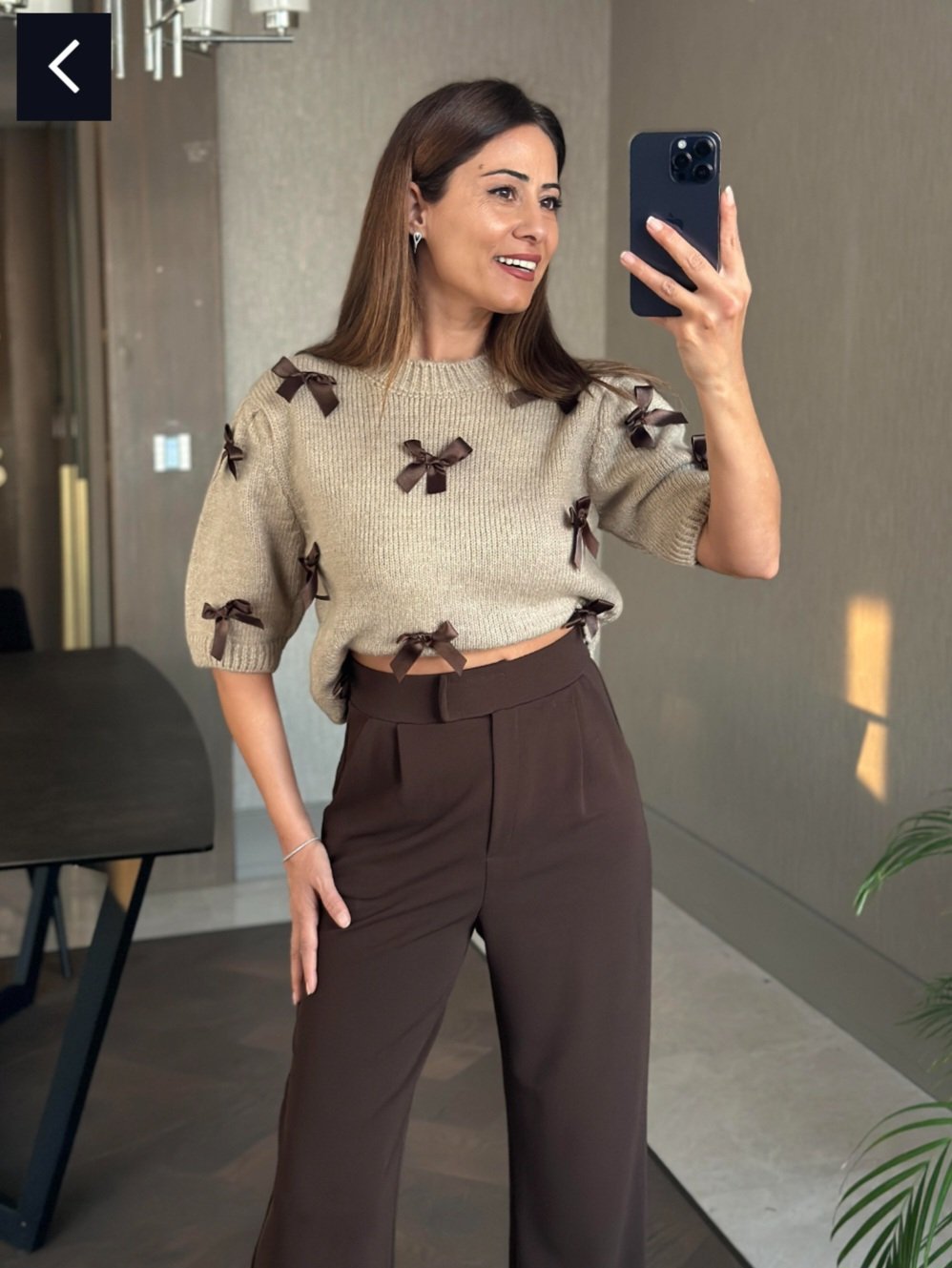 Chocolate Brown Stitch Pants  - Image 3
