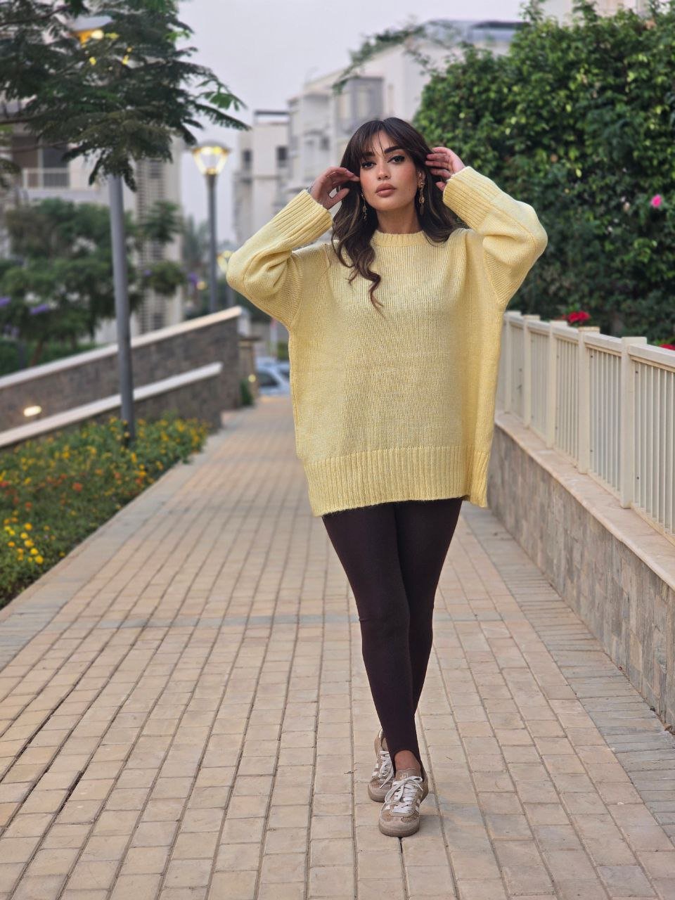 Yellow Oversize Basic Pullover  - Image 2