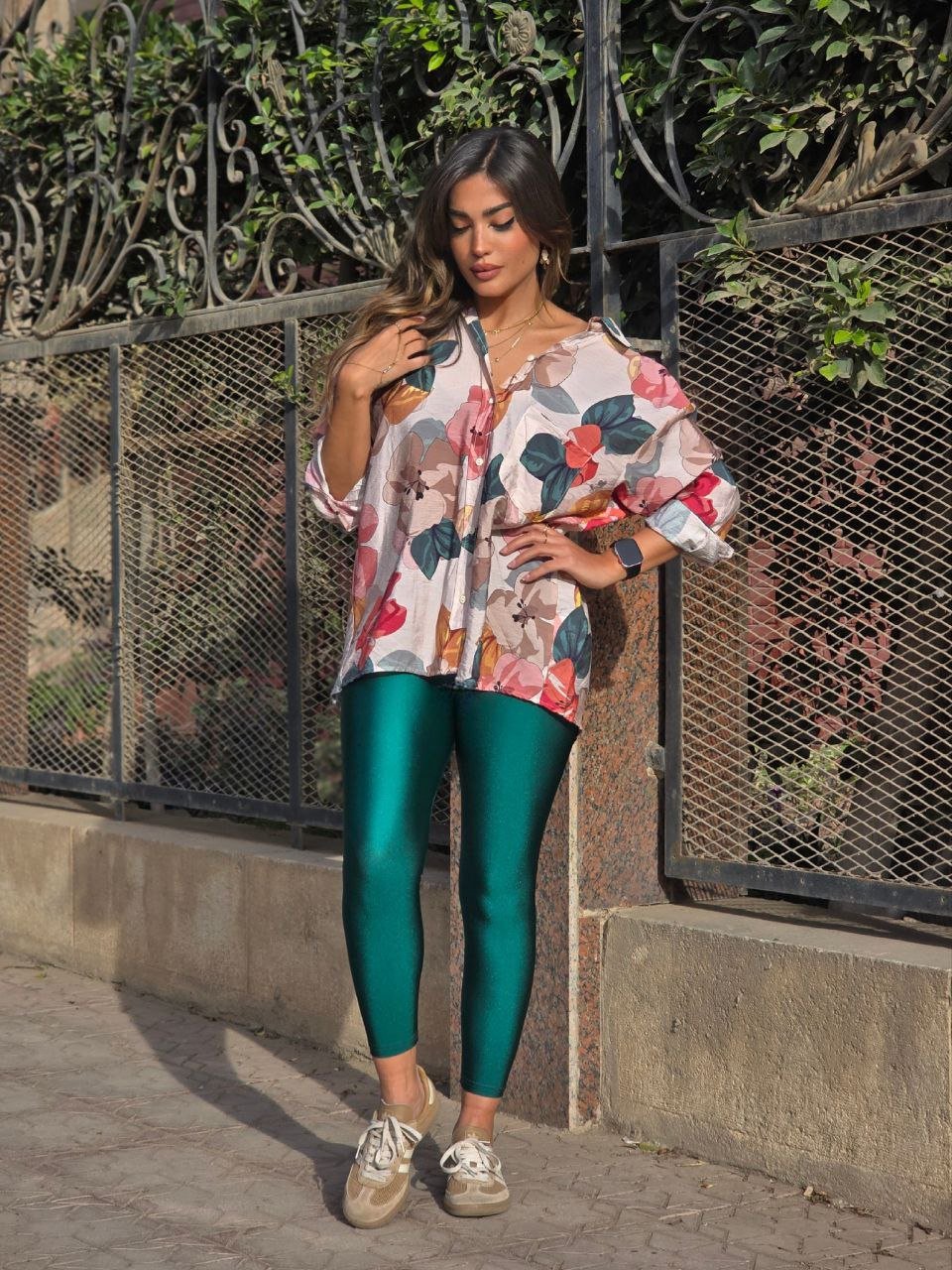 Zumurut Green Metallic Legging  - Image 2