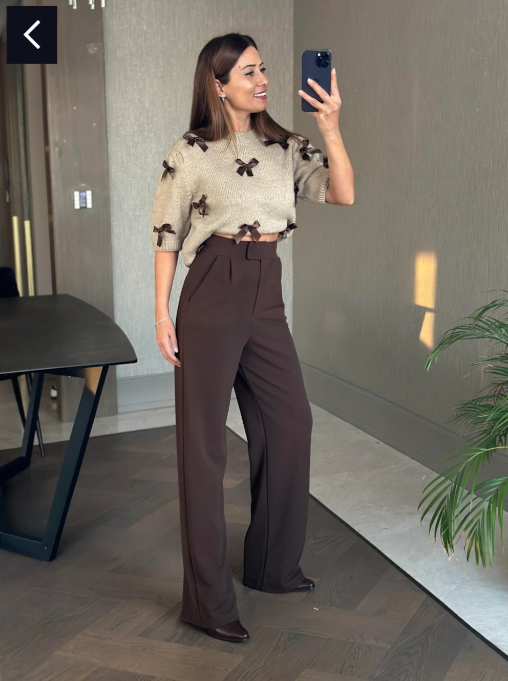 Chocolate Brown Stitch Pants  - Image 5