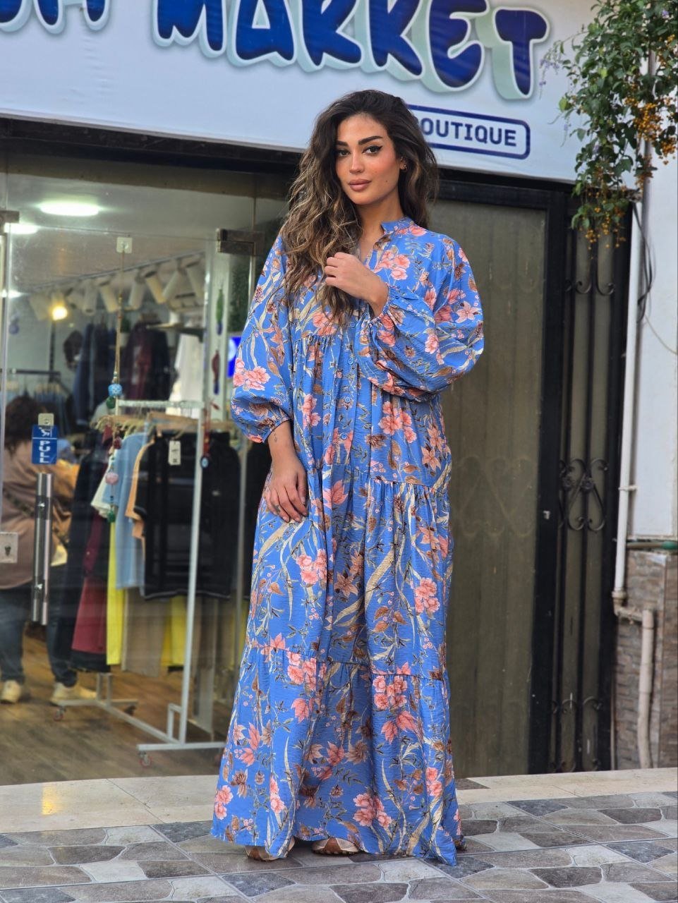 Blue floral dress - صورة 2