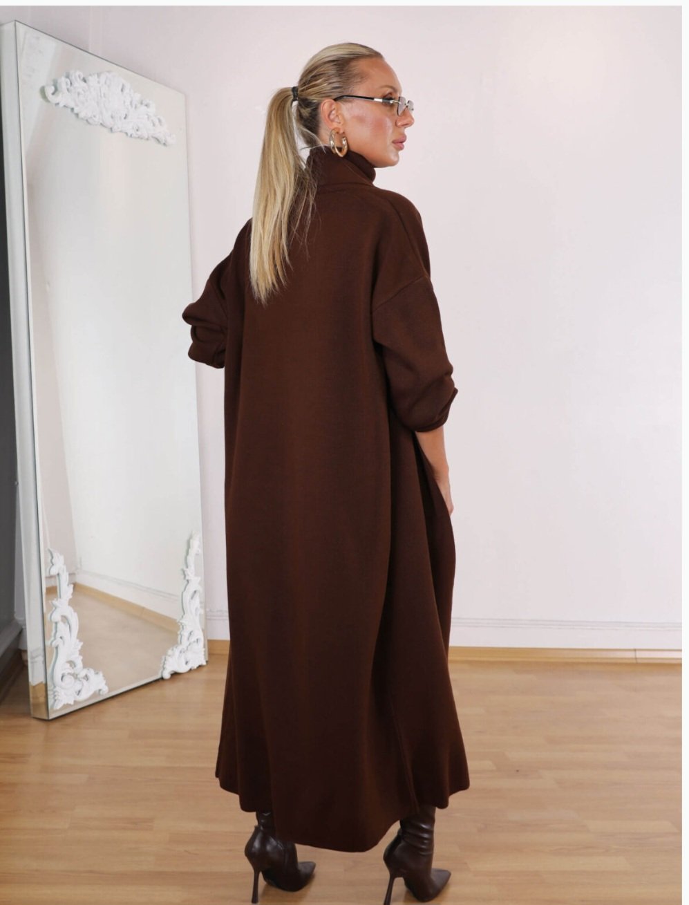 Brown Triko Set (Dress and Cardigan) - Image 5