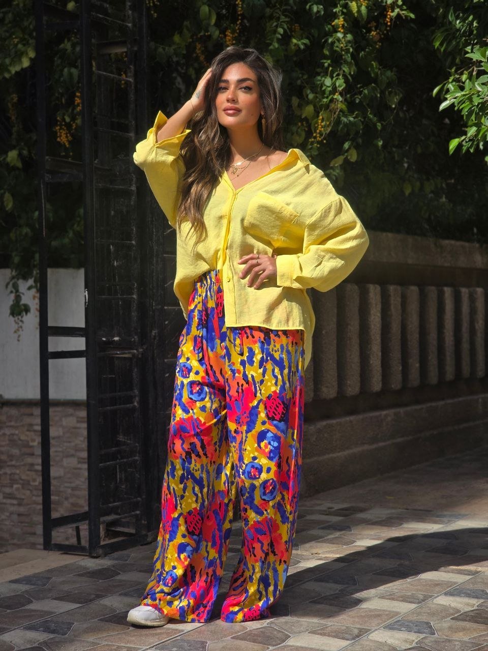 Multicolour pattern pants  - Image 1