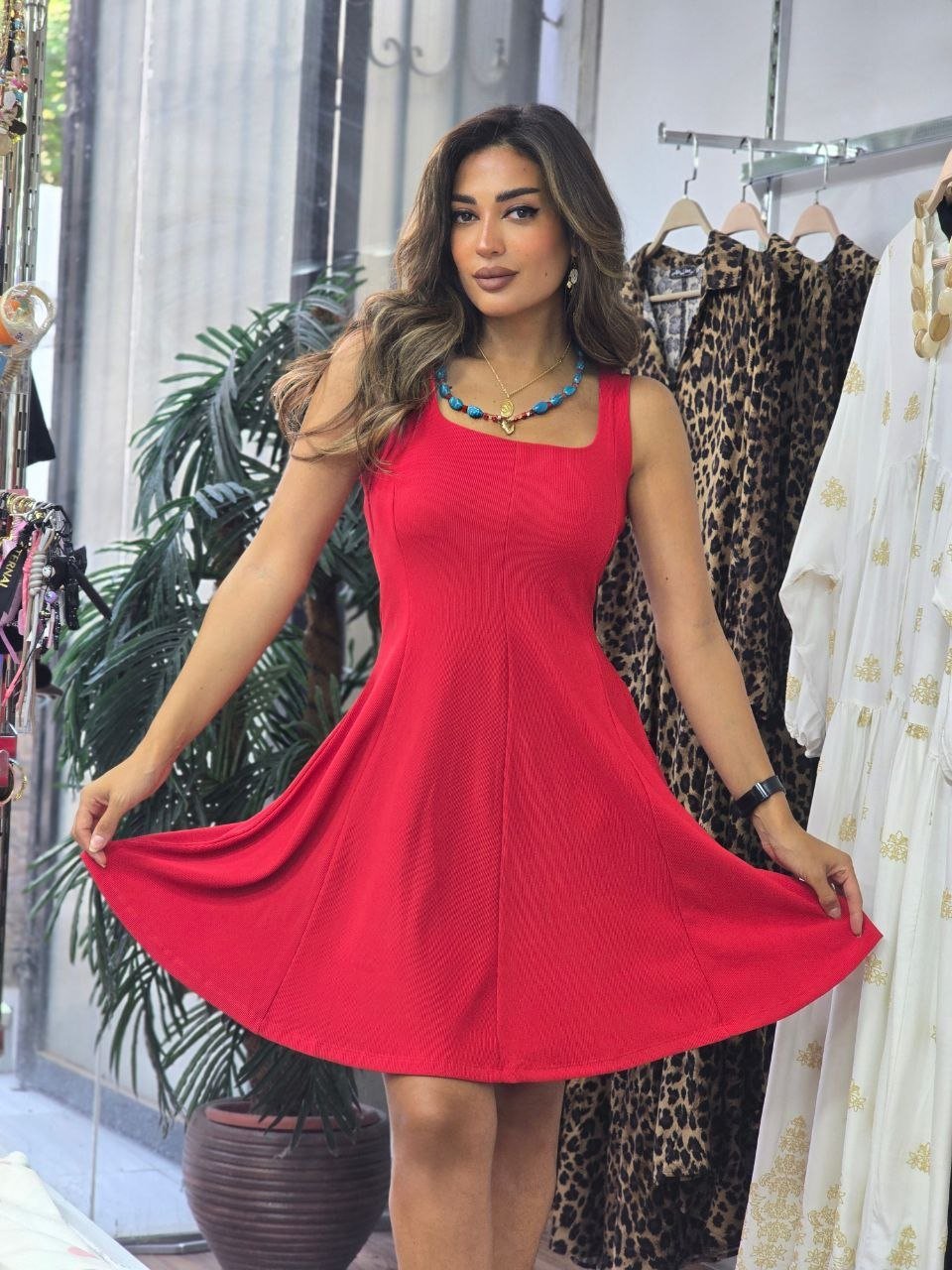 Red kare midi dress - Image 2