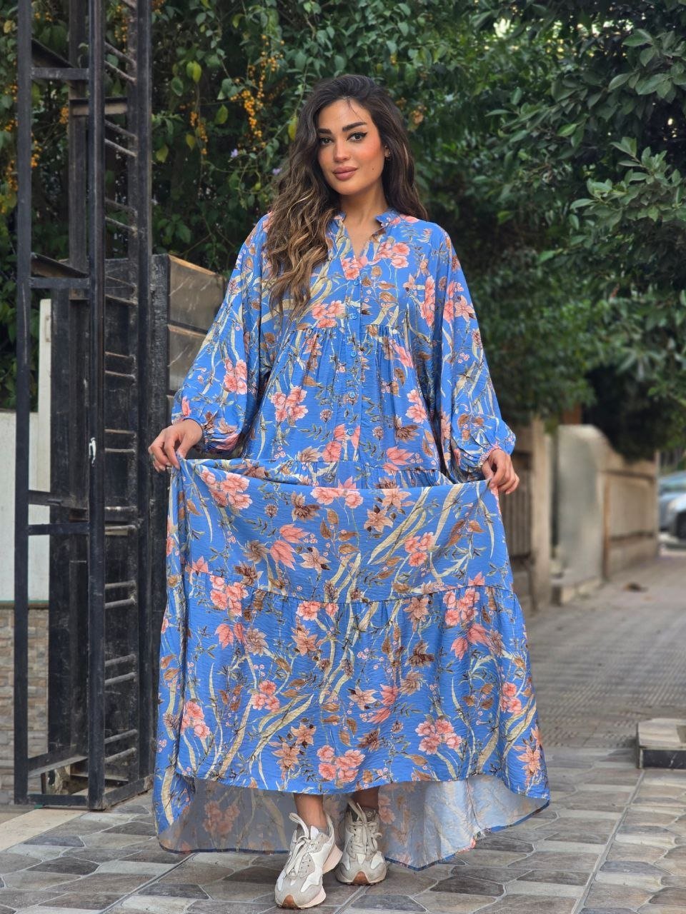 Blue floral dress - Image 3