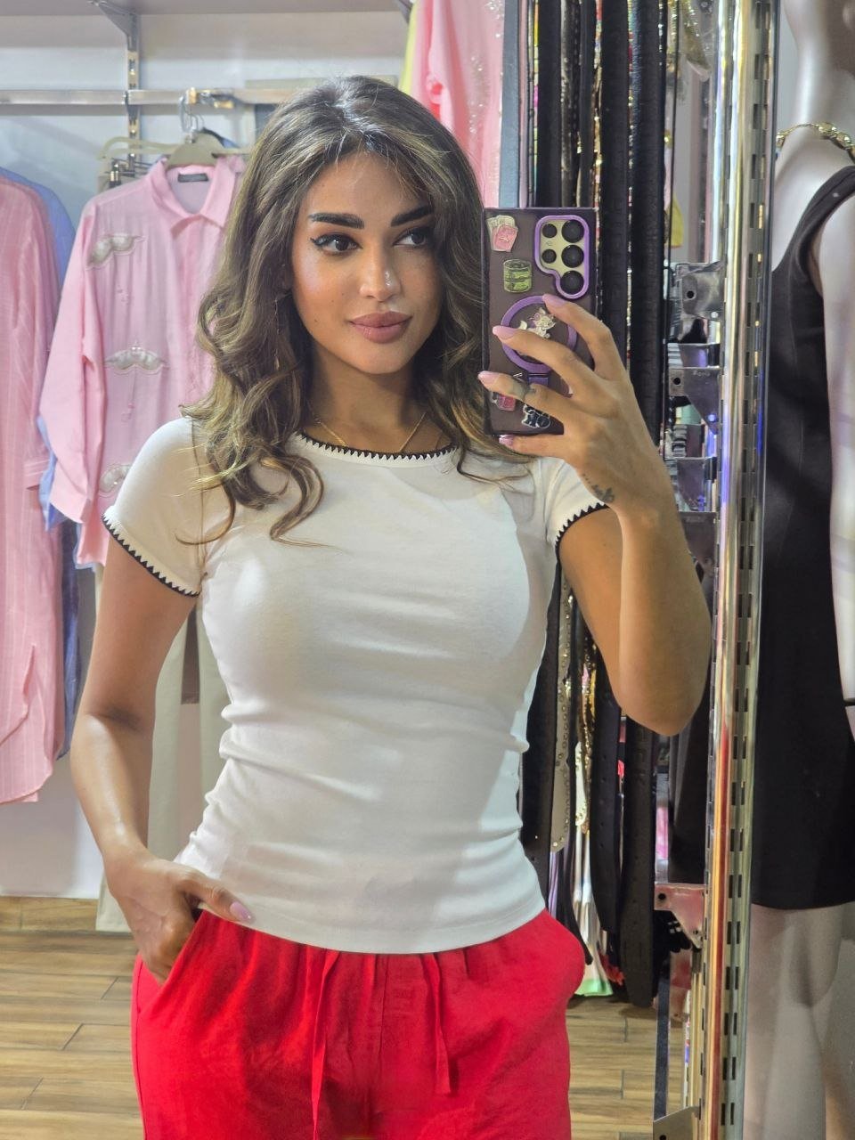 White Karol half sleeve shirt  - Image 1