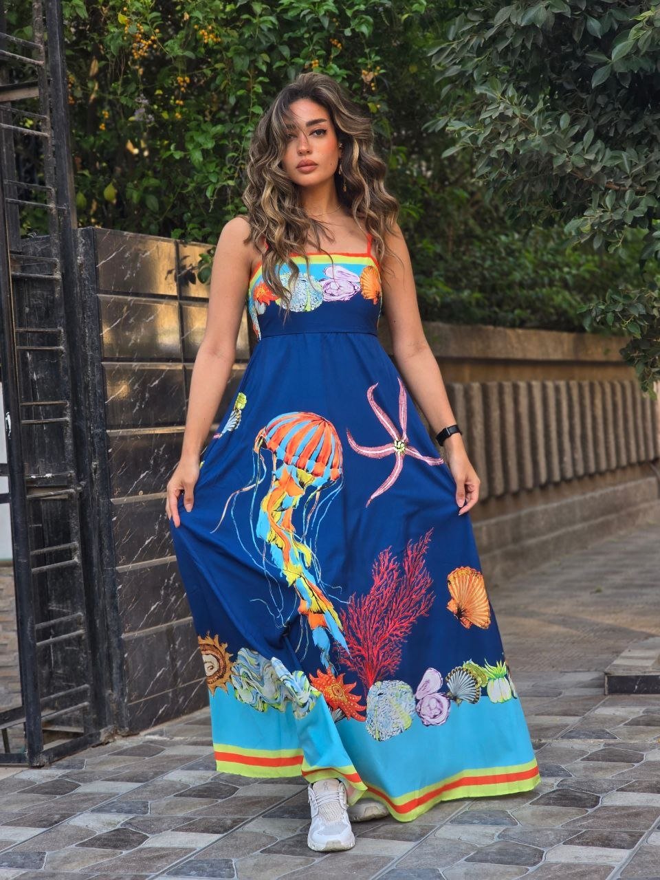 Navy blue Alemais sea creatures dress  - Image 2