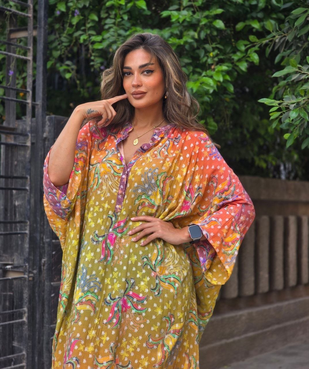 Lime multicolour tunic dress - Image 3