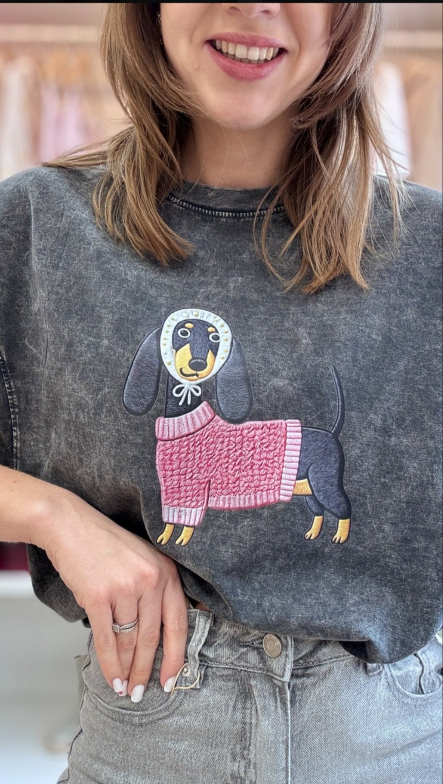 Grey washed puppy tshirt  - Image 4