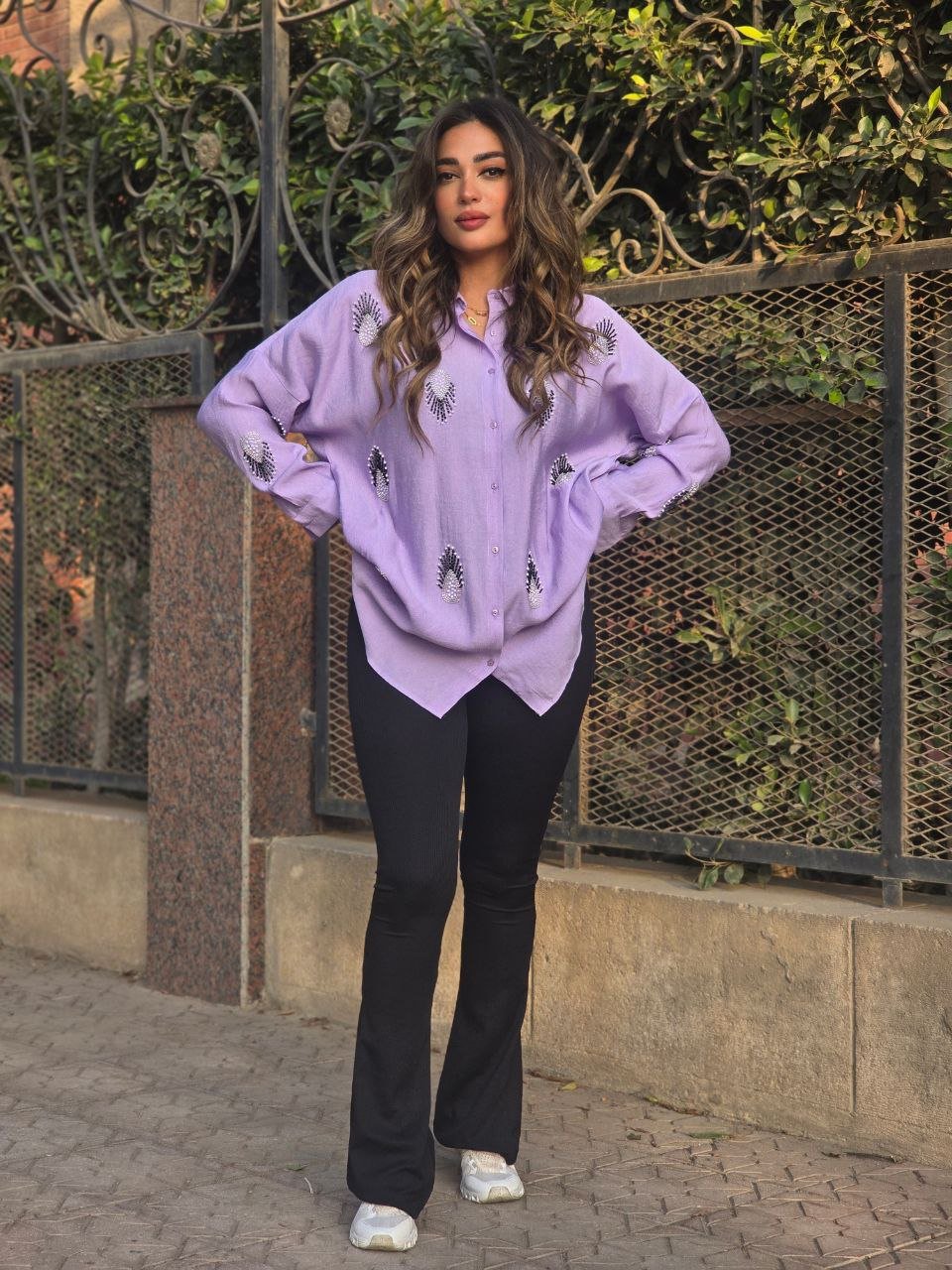Plus Size Plain Flare Pants  - Image 1
