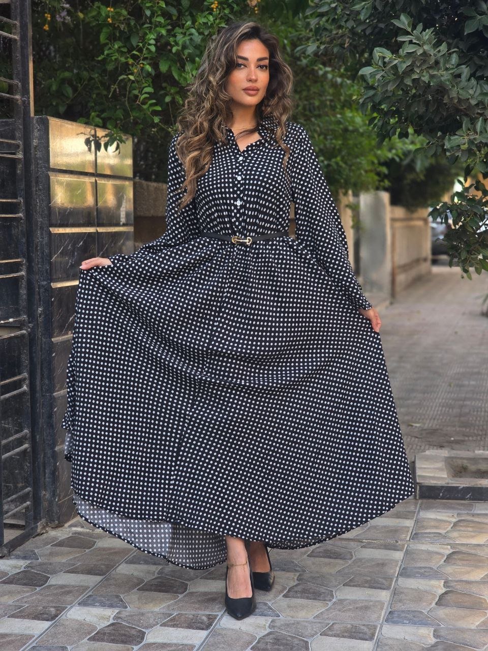 Black maxi polka dress  - Image 4