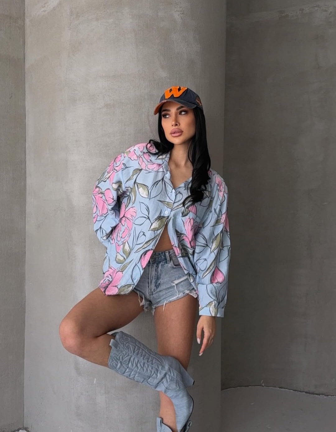 Baby Blue Floral Shirts  - Image 2