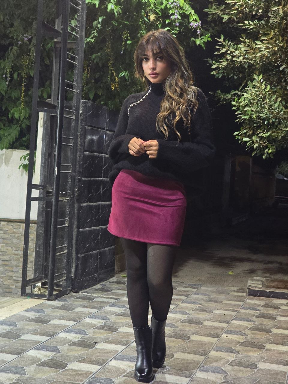 Black wool Pullover with diamonds - Image 4