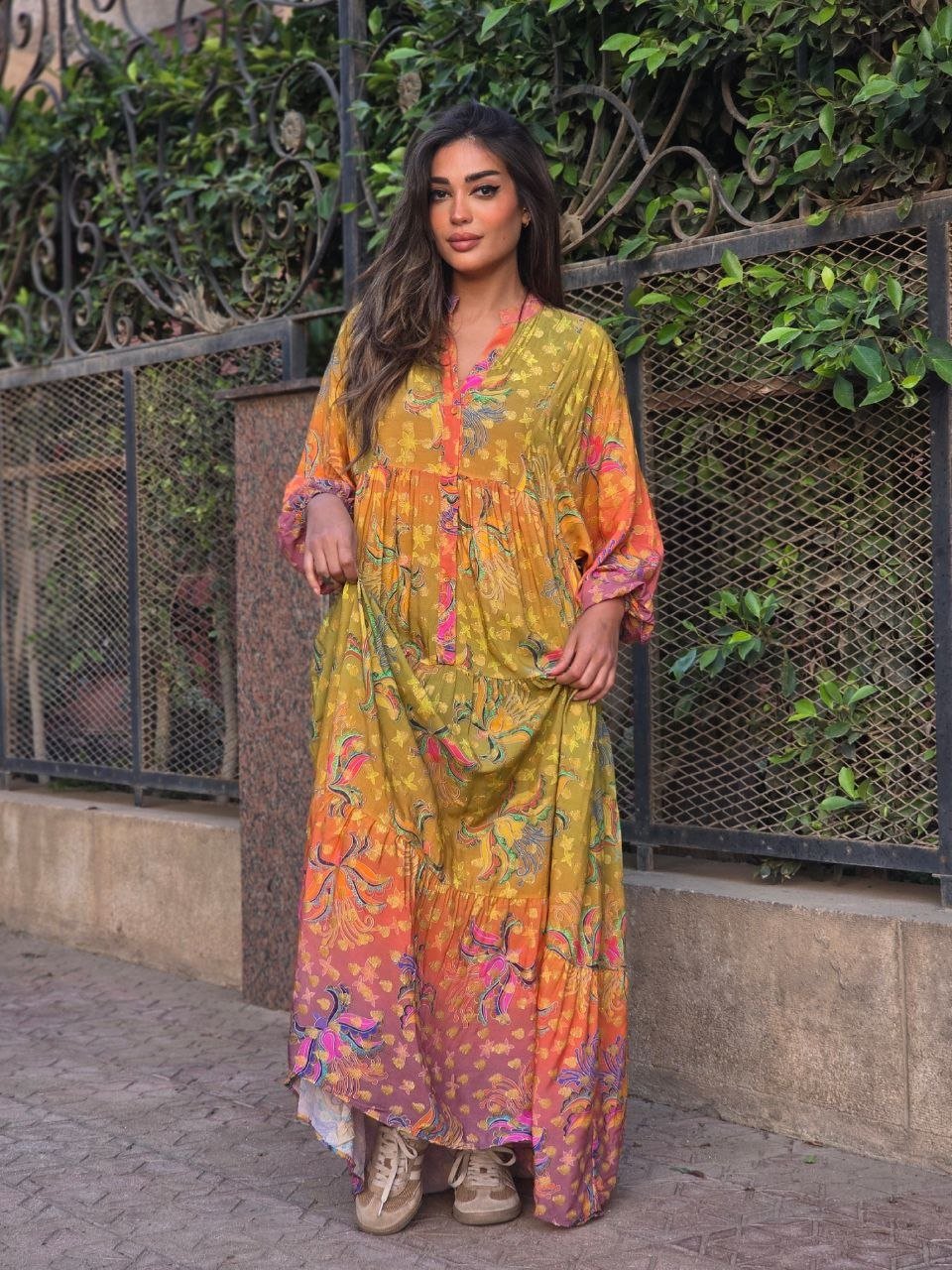 Lime multicolour dress  - Image 2