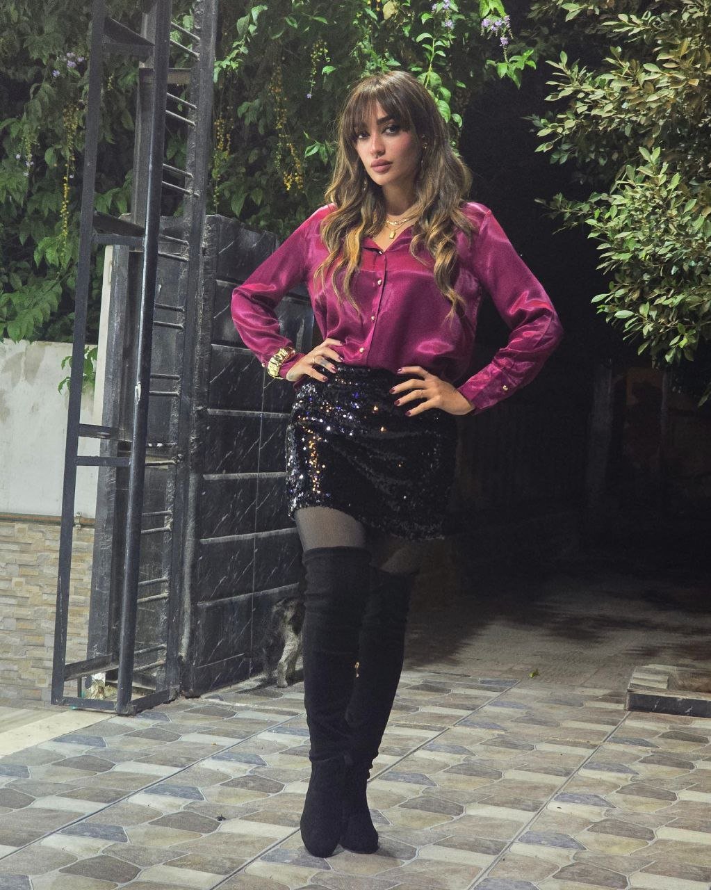 Black Sequin Skirt - Image 3