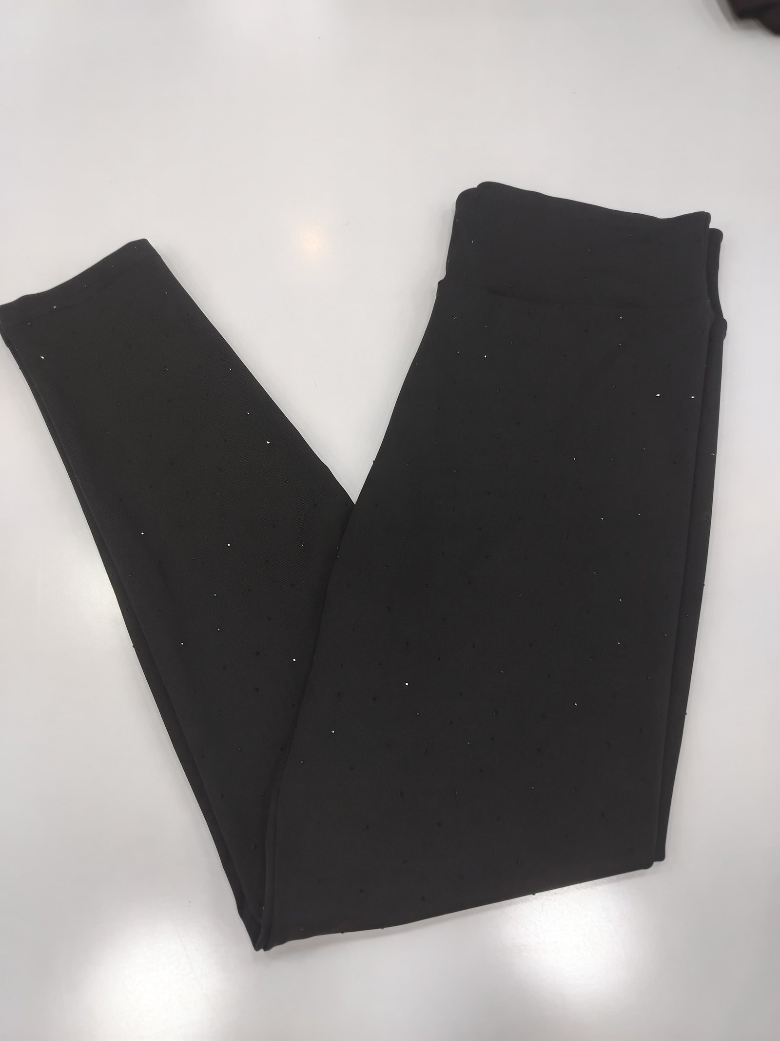 Black shaper pants with rhinestones  - صورة 4