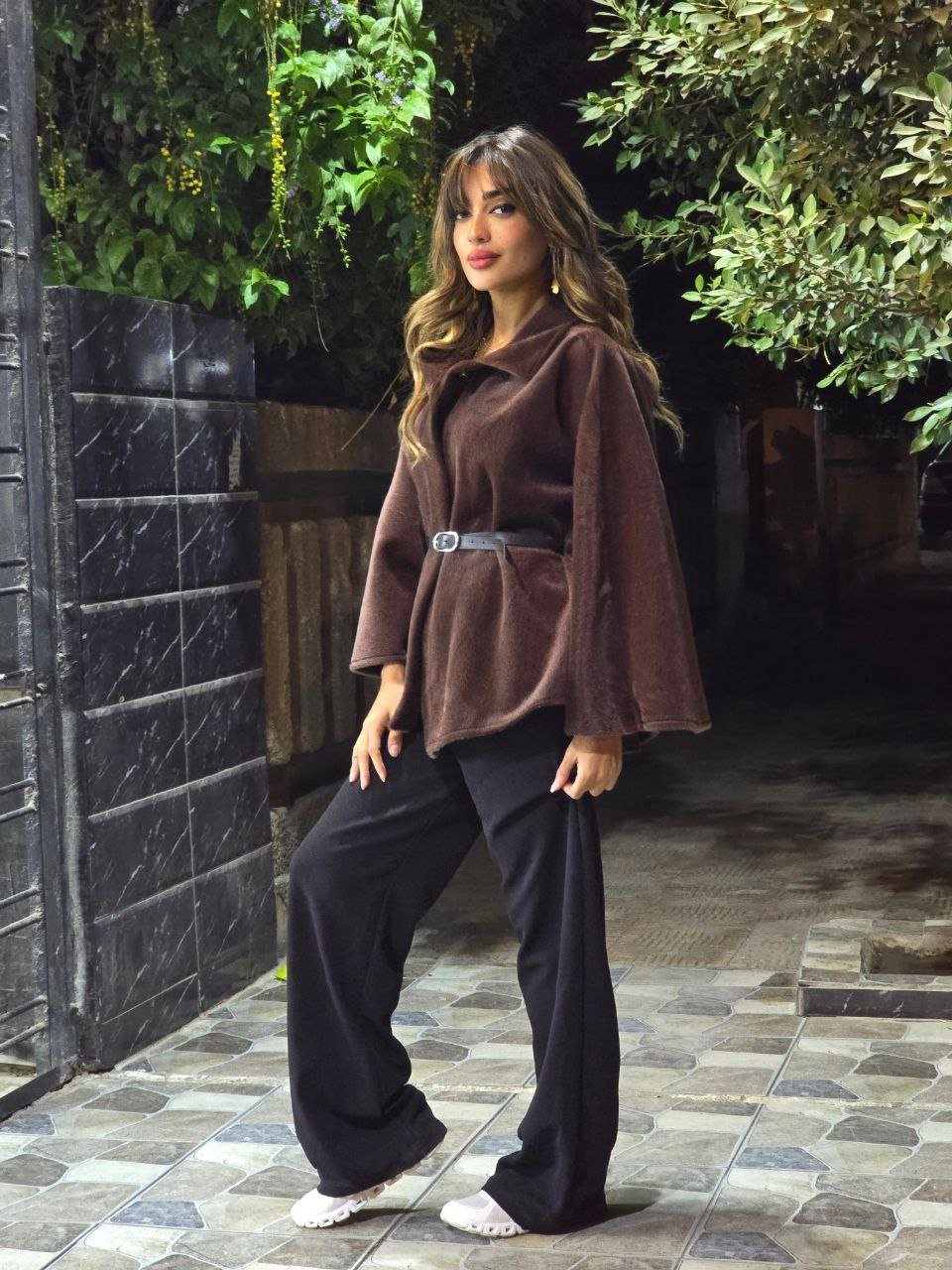 Brown Fur Poncho - Image 2
