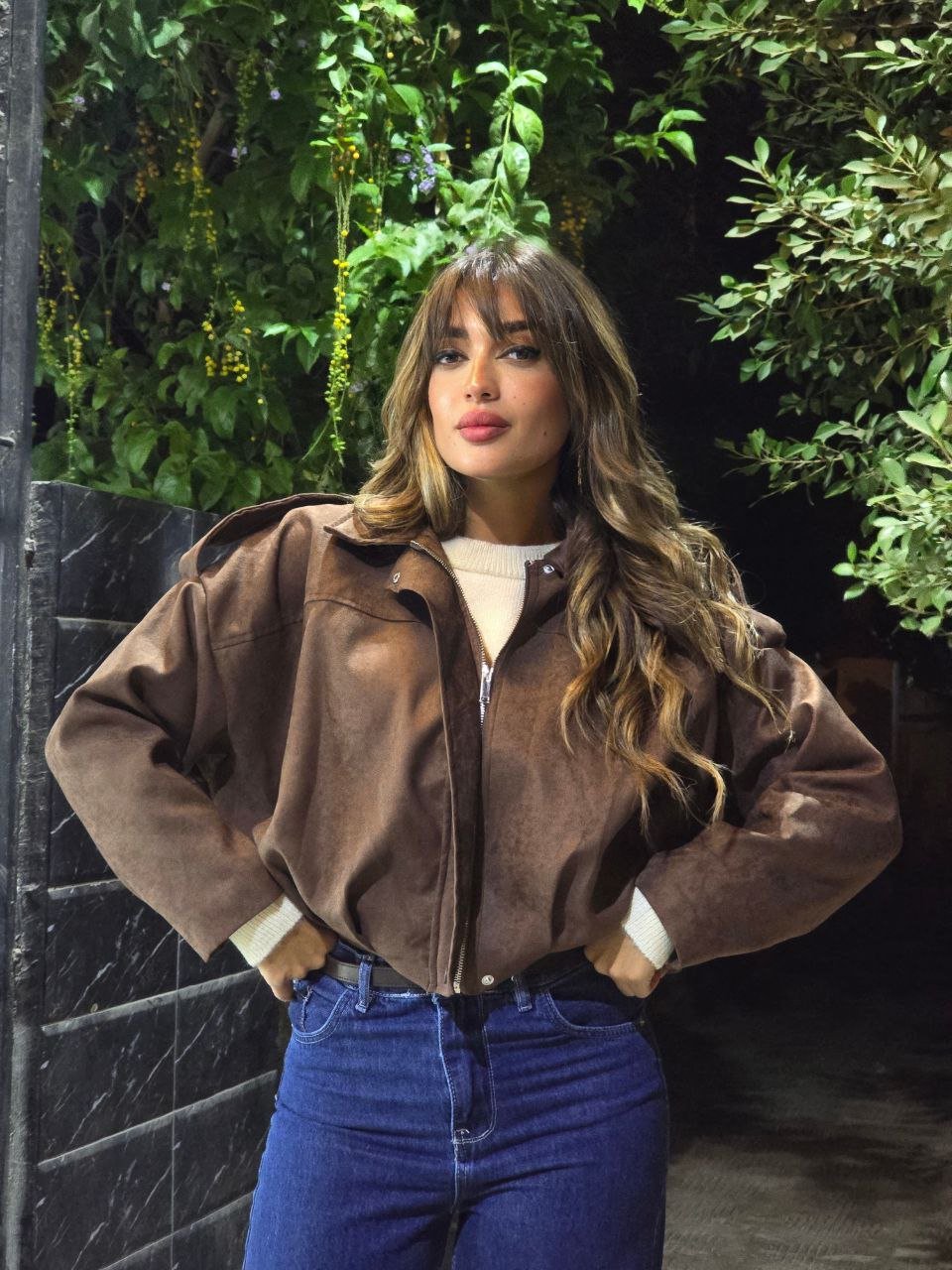 Zra Model Chocolate Brown Suede Jacket - Image 5