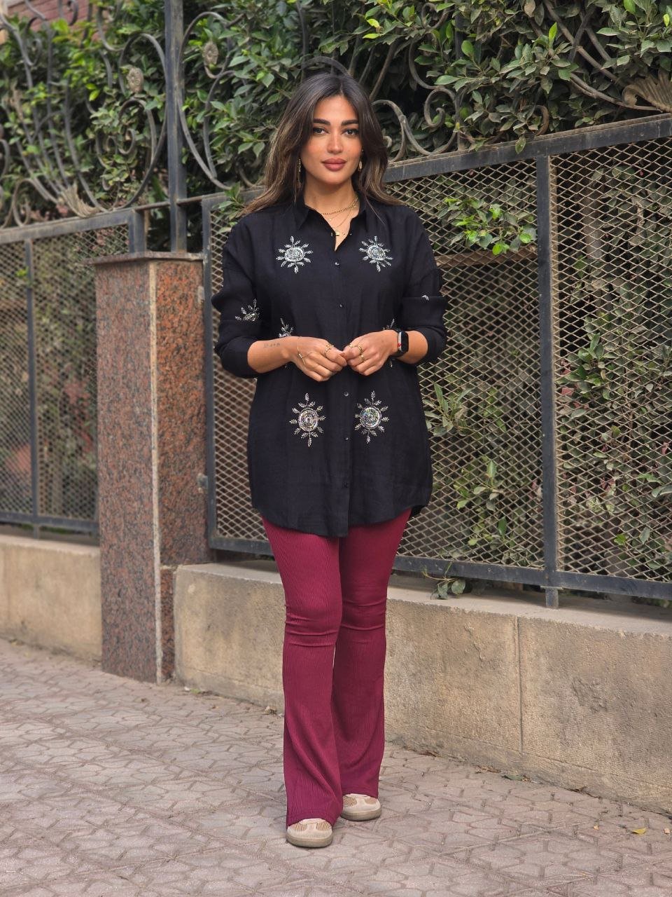 Black Sunny Embroidered Shirt - Image 2