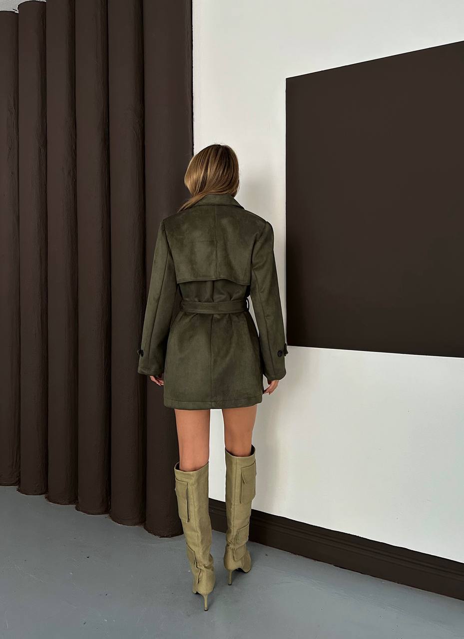 Olive Trench Coat - صورة 2