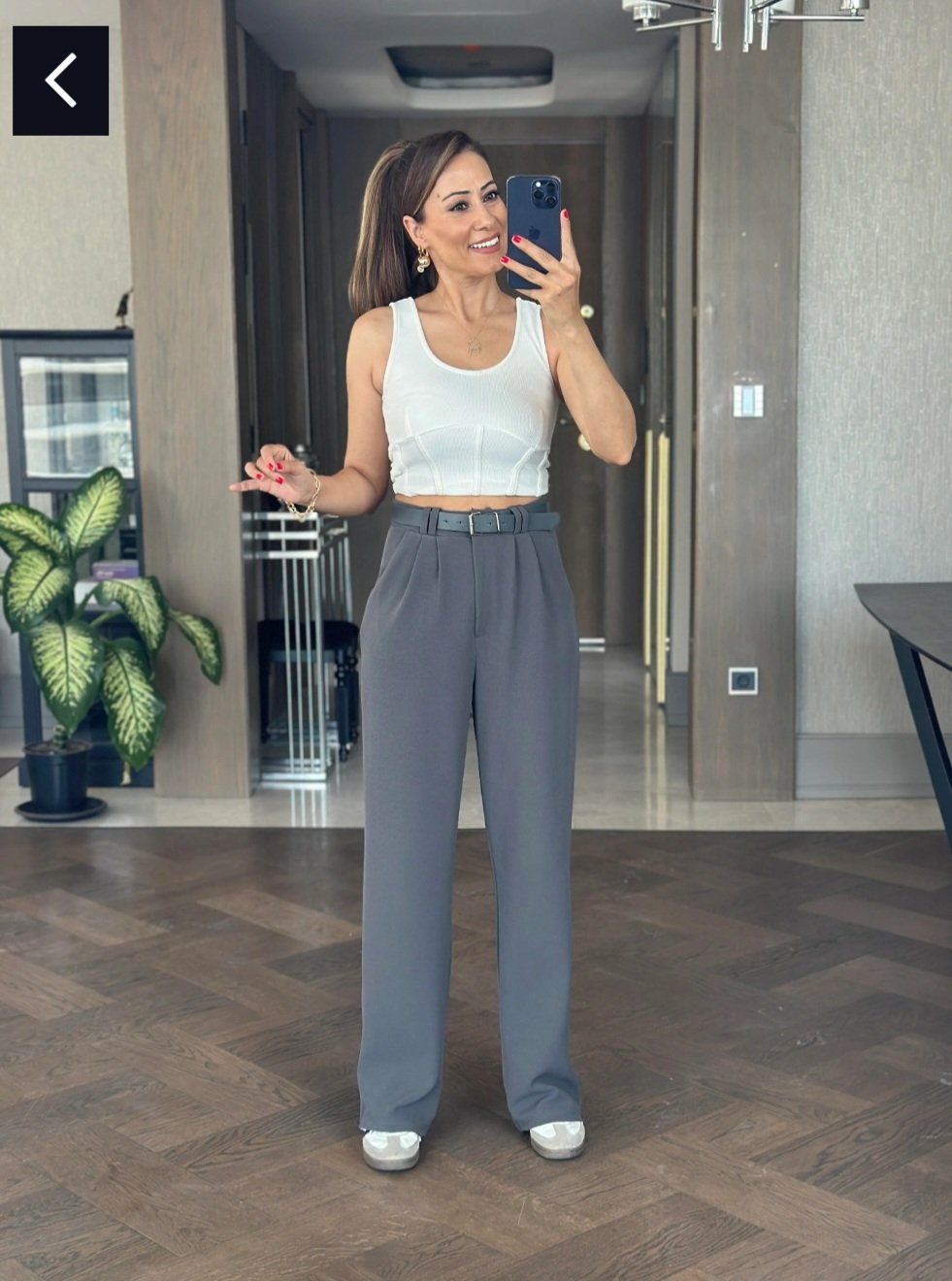 Gray Classic Pants Without Belt  - Image 5