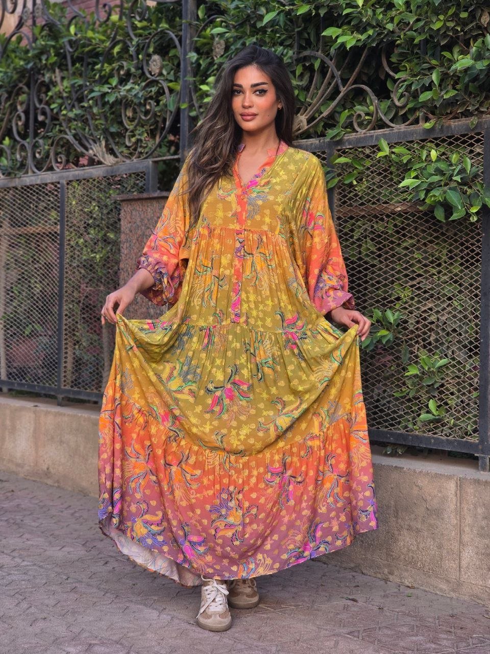 Lime multicolour dress  - Image 5
