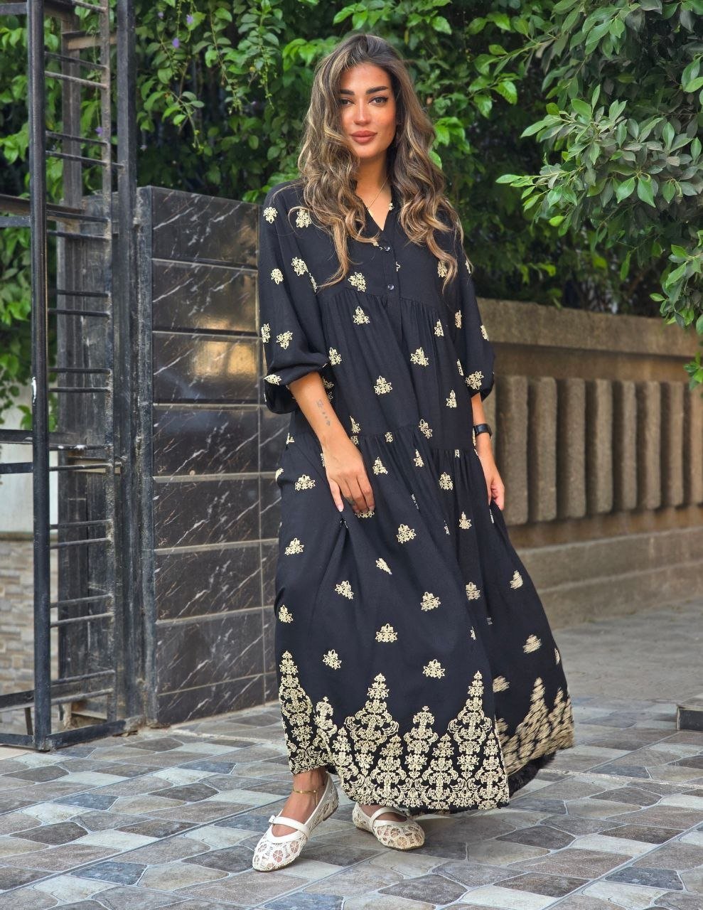 Black Embroidered dress - Image 5