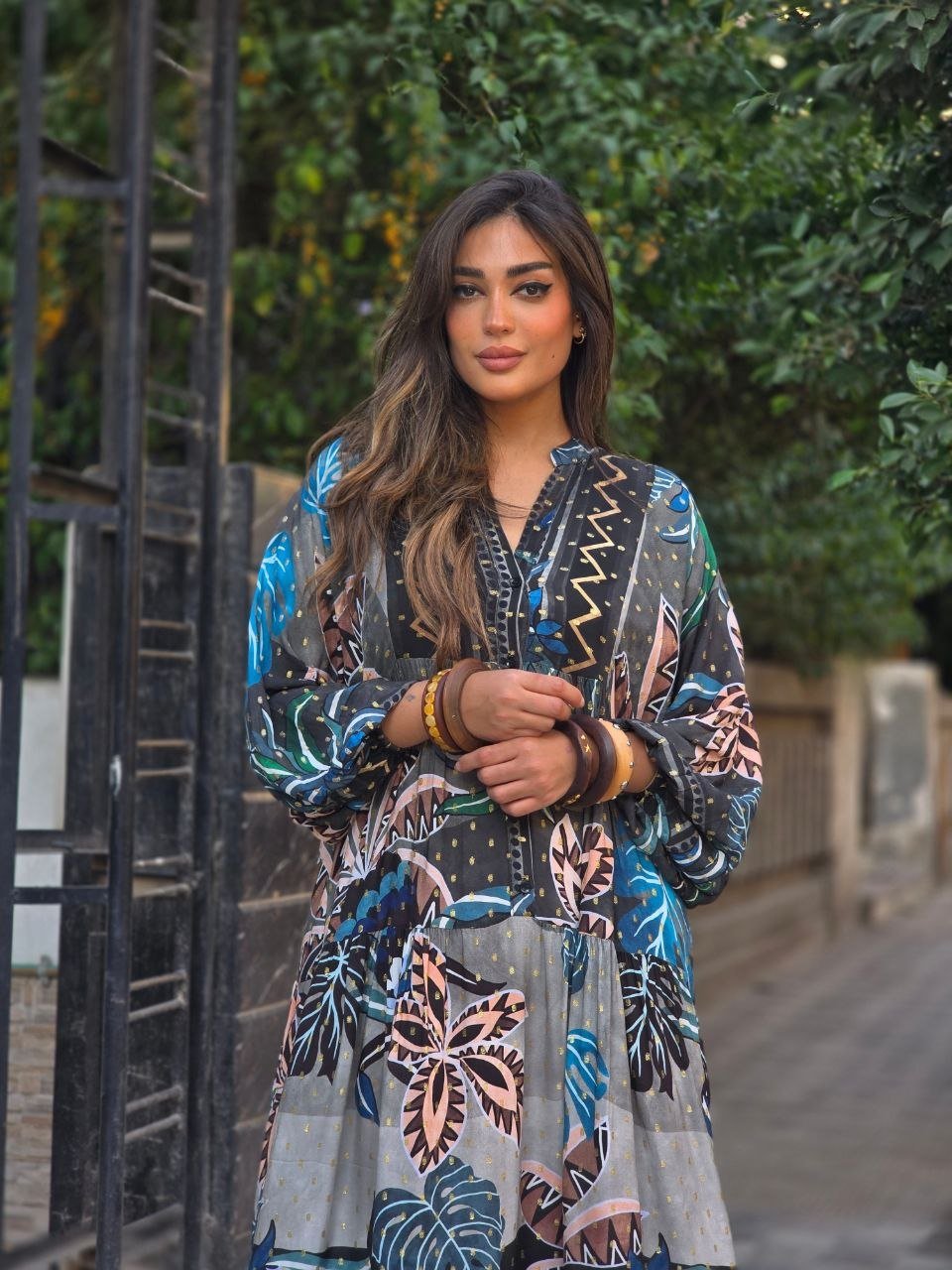 Grey Boho Dress  - صورة 1