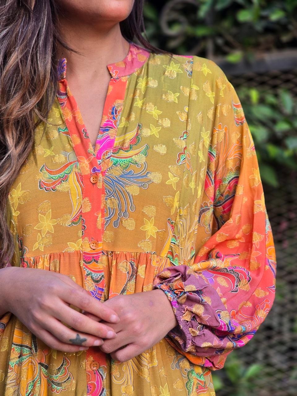 Lime multicolour dress  - Image 4