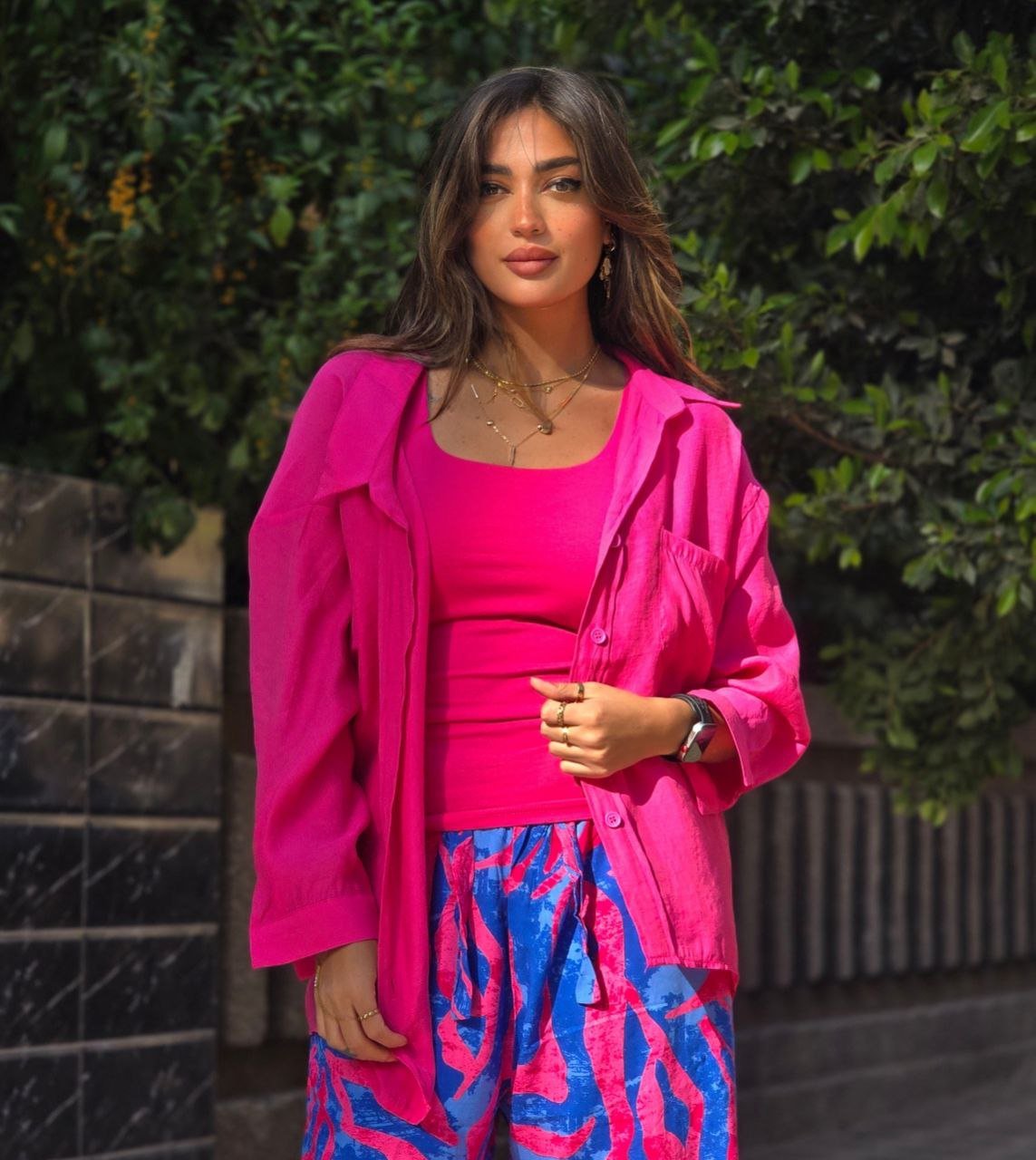 Fushia Linen Shirt  - Image 1