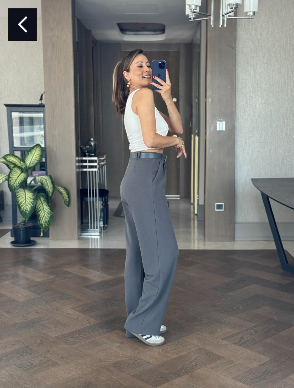 Gray Classic Pants Without Belt  - Image 2