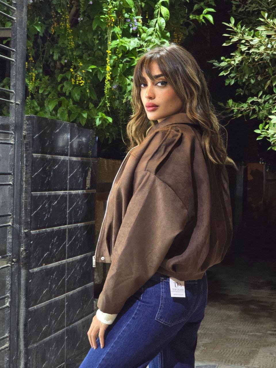 Zra Model Chocolate Brown Suede Jacket - صورة 3