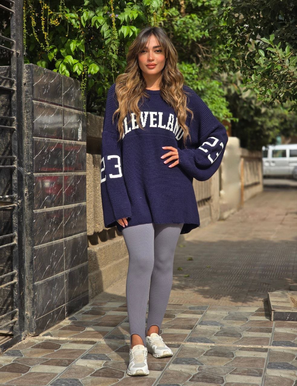 Navy Blue Oversize Knitted Cleveland  - Image 6