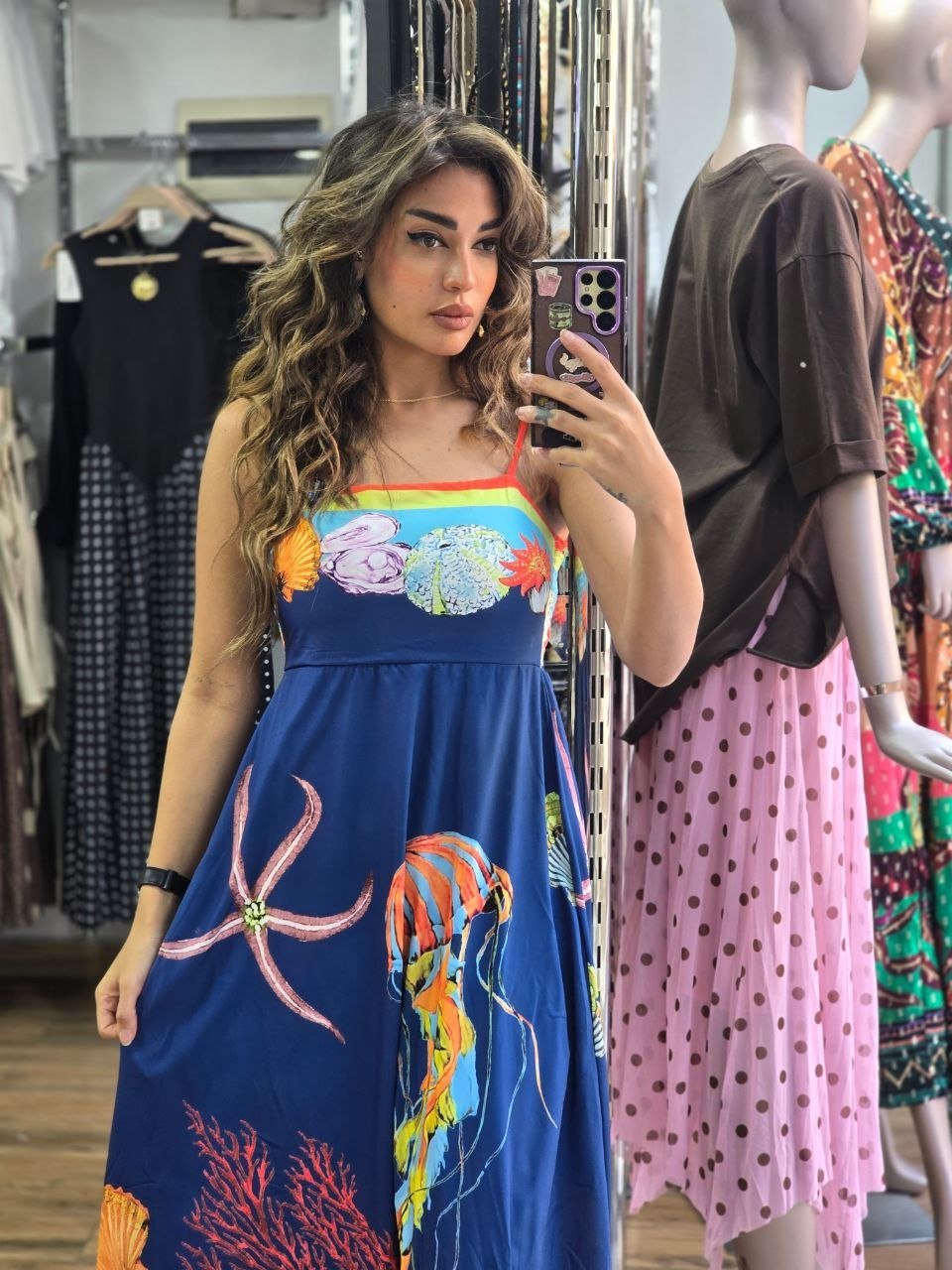Navy blue Alemais sea creatures dress  - Image 6